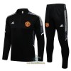 Manchester United Champions League Trainings Sweatshirt Pak Quarter-zip 2022-23 Zwart Wit - Kids